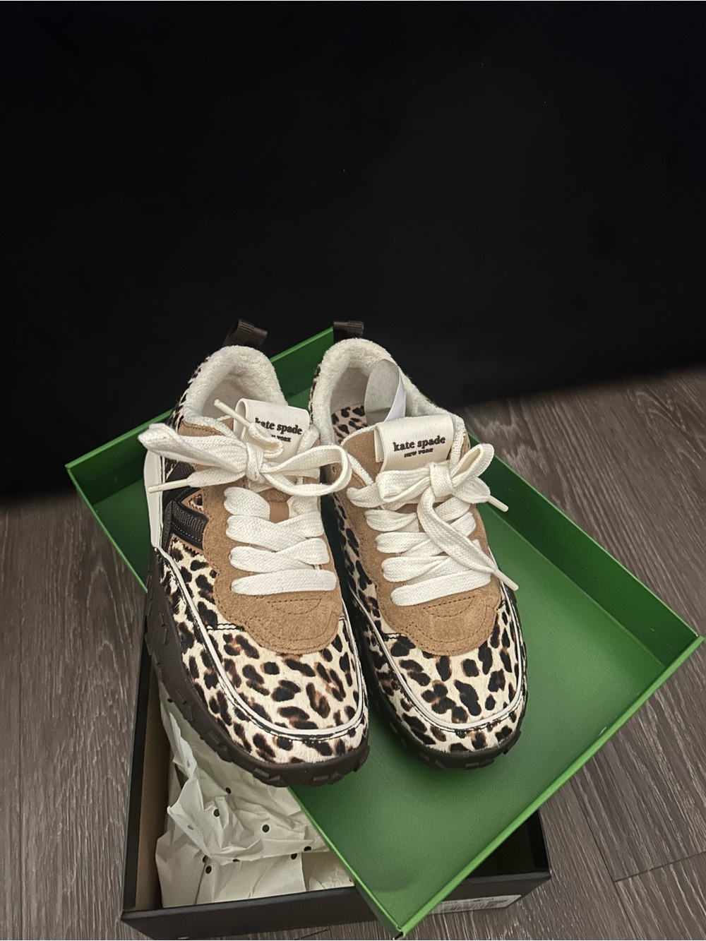 BRAND NEW IN BOX KATE SPADE K AS IN RUNNER LEOPARD PRINT SNEAKER!!